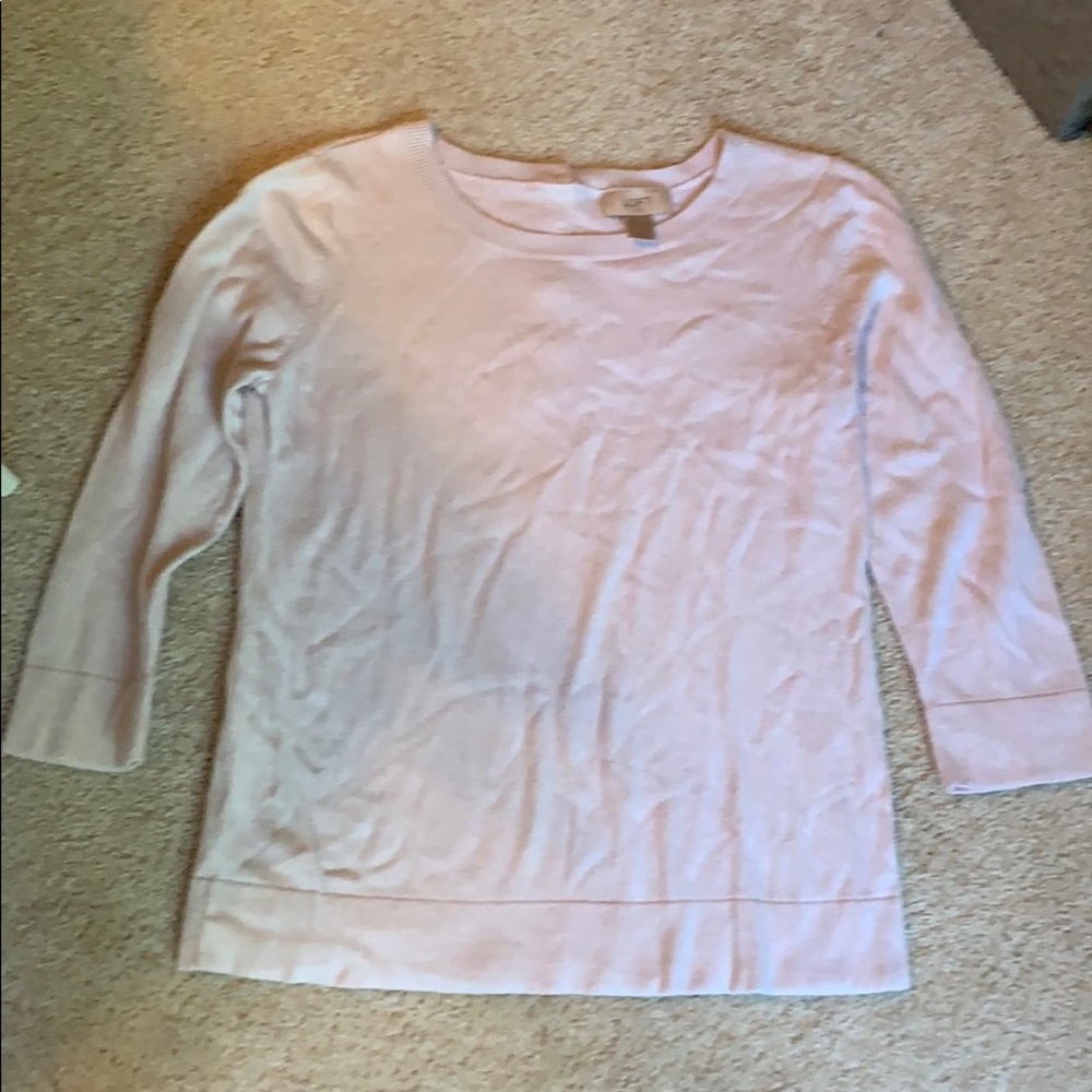 Women’s Loft sweater, 3/4 sleeve, cream, size S.